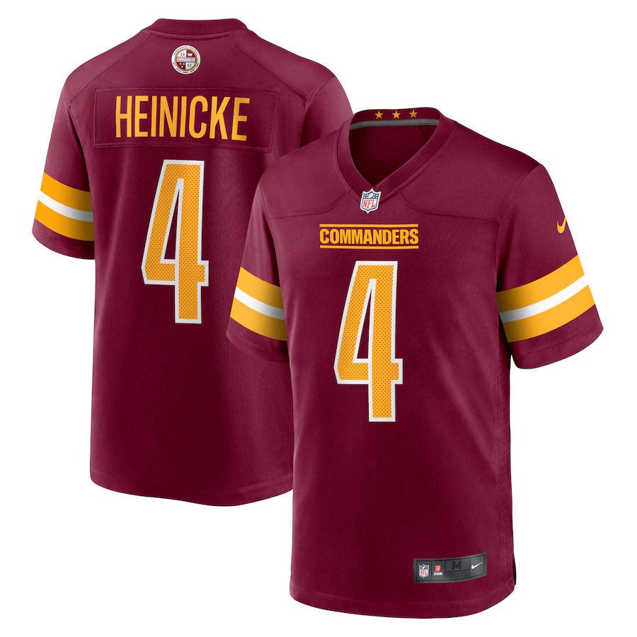 Men Washington Commanders #4 Taylor Heinicke Nike Burgundy Game NFL Jersey